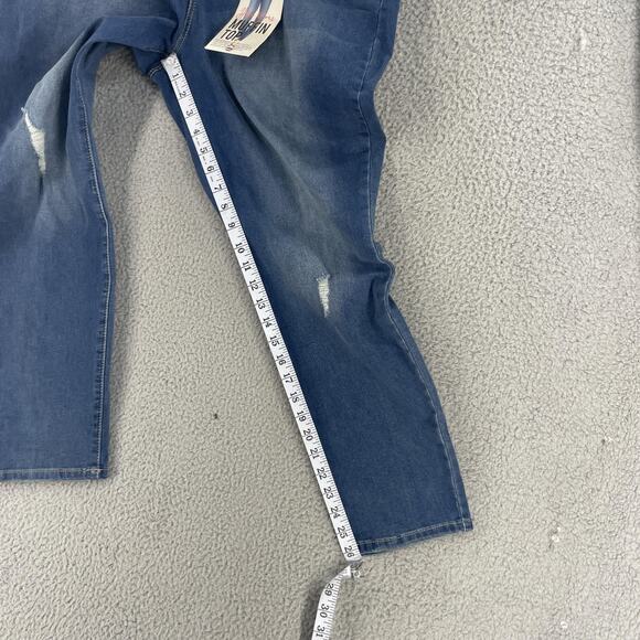 Royalty For Me Jeans Womens 14P x26 Blue Ankle High-Rise Skinny Petite Rip Tear - Picture 3 of 15